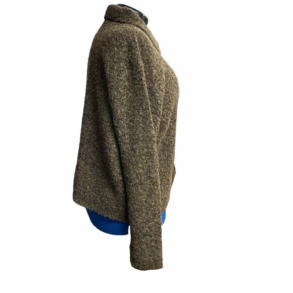 CAROLYN TAYLOR Essential VINTAGE ForBy Design Women’s Zipper Sweater Brown Large - Picture 3 of 10